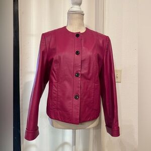 Spiegel Fuchsia 100% Leather Jacket